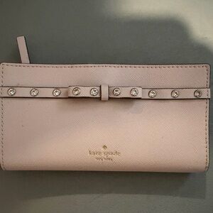 Kate Spade Blush Wallet with Crystal Studs